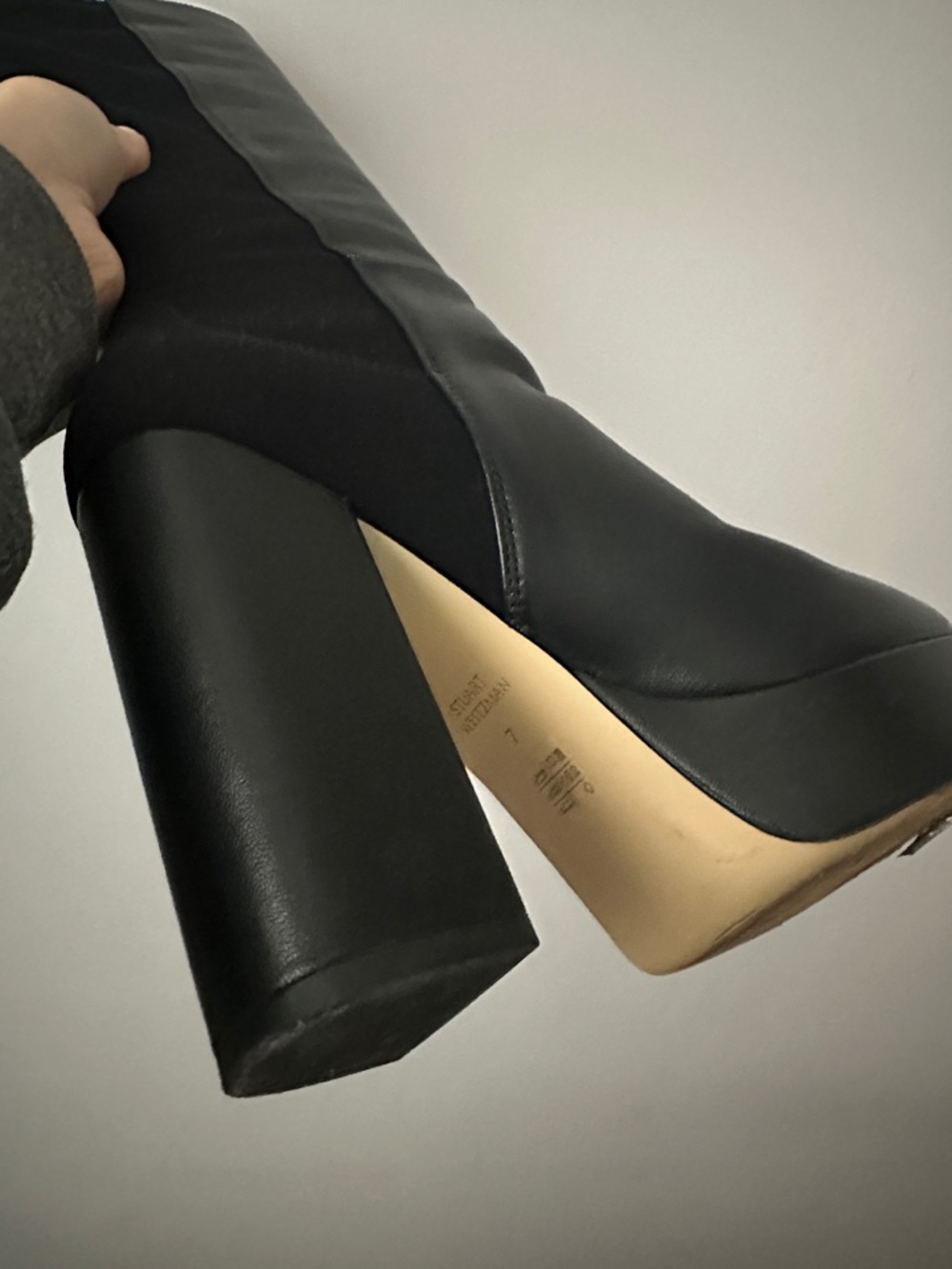 Stuart Weitzman Black Tall Leather Riding Boots - Picture 7 of 7